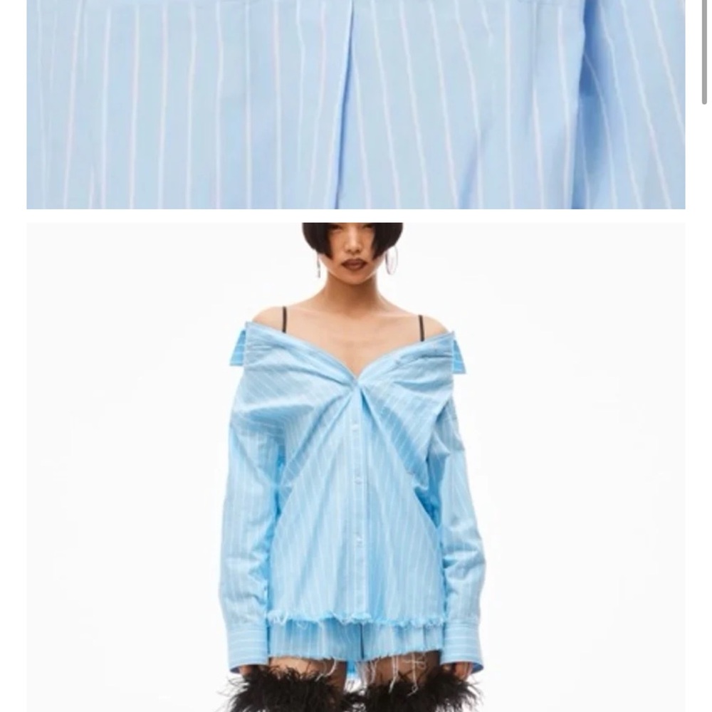 COPY - Alexander Wang Light Blue Striped Button Down Shirt